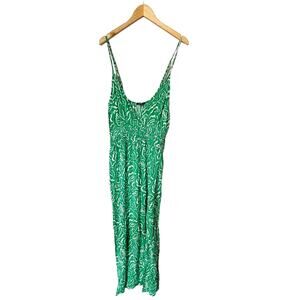 New Look Green Printed Spagetti Strap Maxi Dress Size 1X NEW